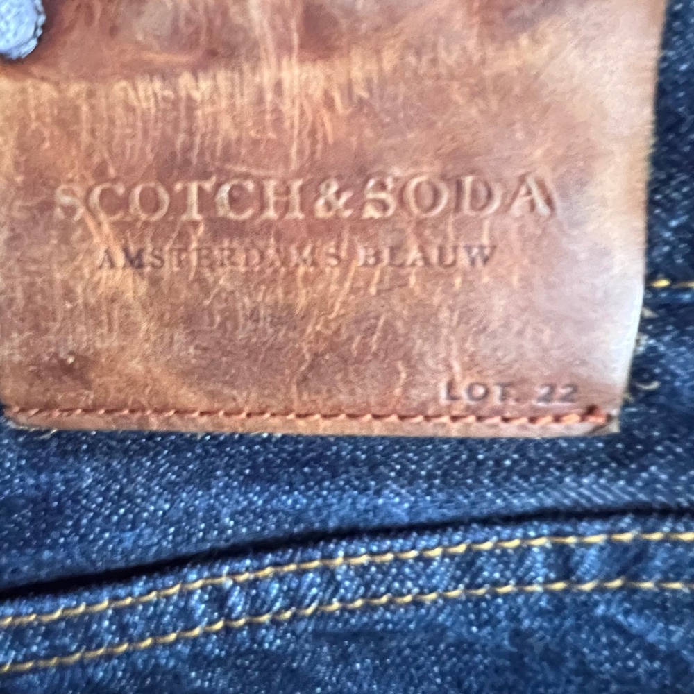 Scotch Soda Amsterdam Blauw Lot 22 Selvedge Dark Slim Fit Denim Jeans Mens 32x32 - Picture 9 of 16
